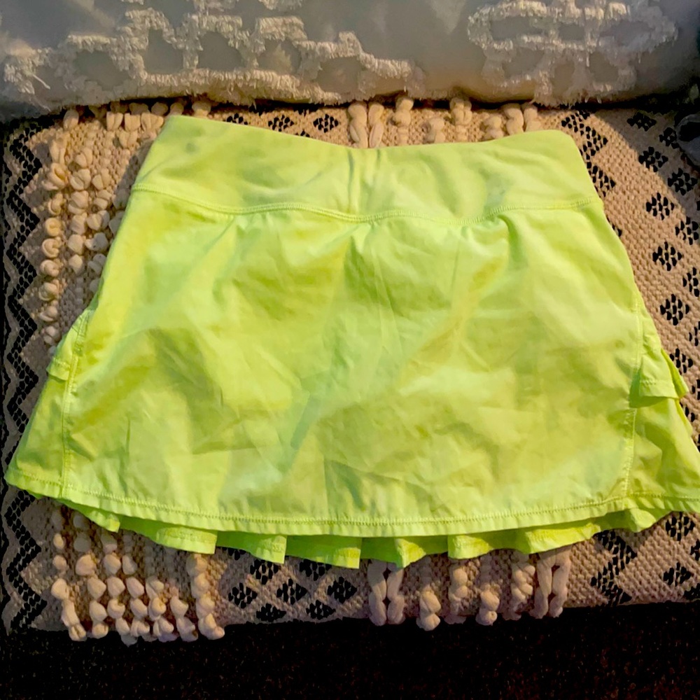 Ivivva neon yellow  pace skirt 12 NWOT